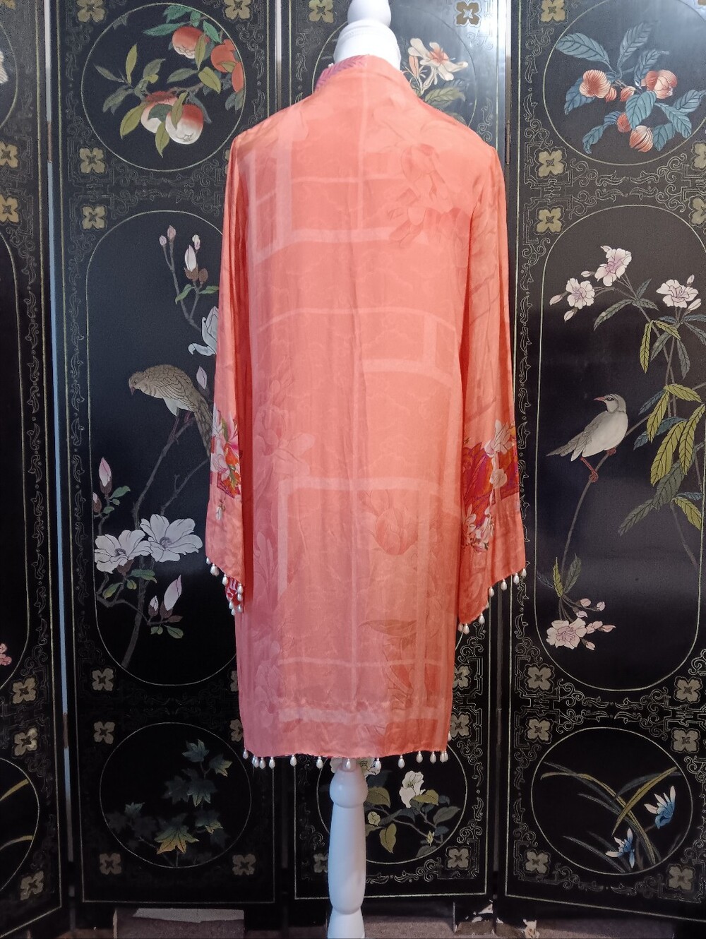 Sapphire Coral Floral Printed Kimono - Picture 2 of 10